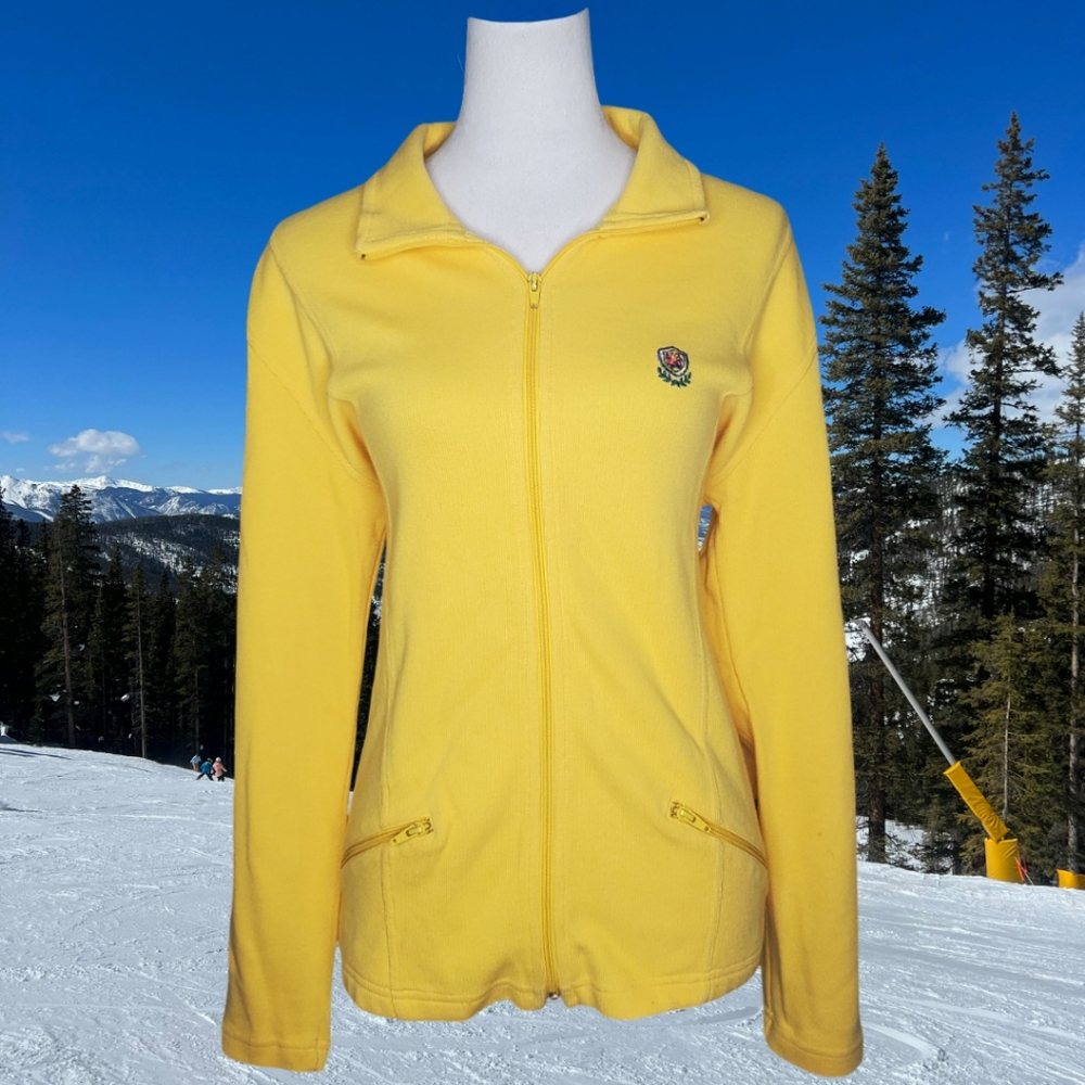 Poivre Blanc Vintage Full Zip Mid Layer 100% Cotton Knitted Ski Jacket